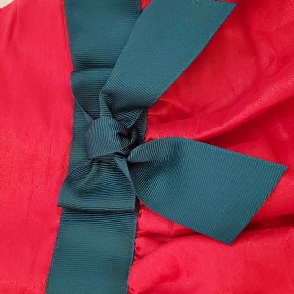 Moos Boo’s Red & Green Silk Blend Dress Size 6 - Picture 6 of 7